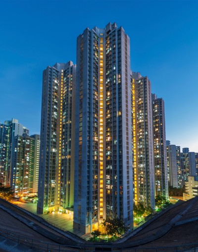 Sky-view balcony flats in high-rise tower