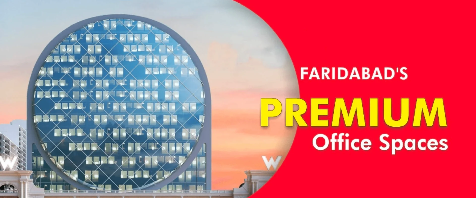 Omaxe Omaxsun premium office space building at Omaxe World Street Faridabad, Sector 79