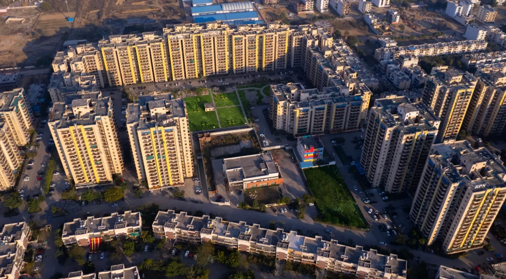 Lush green landscaped gardens at RPS Savana Sector 88 Faridabad promoting eco-friendly living